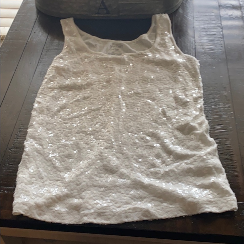 Women’s Old Navy white sequins tank top